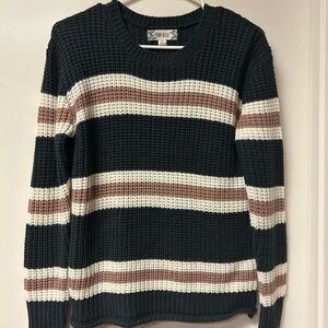 Pink Rose Striped Sweater Women’s Medium